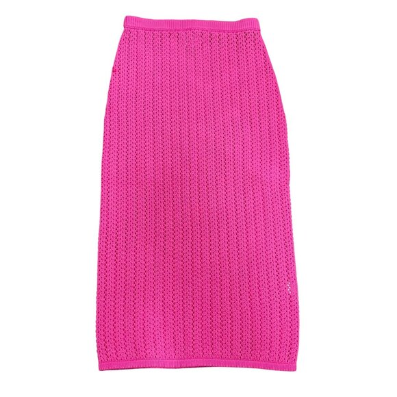 Misa $385 Laya Skirt & Bandeau Tube Top Crochet Flamingo Pink Small NWT - Picture 5 of 7